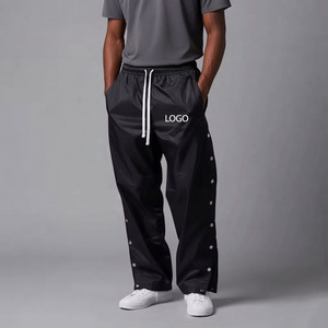Hot Selling Custom Elastic Waist Mesh Fabric Lining Track <b>Pants</b> Custom Letter Reflective Print Nylon Sweatpants Men's <b>Pants</b> - Product Image 3