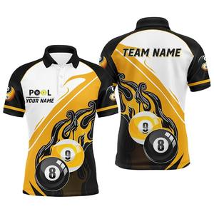 Camiseta de Billar Personalizada para Hombre, Tejido de Punto de Poliéster/Algodón, Manga Corta, Secado Rápido, Diseño Deportivo para Billar y Snooker - Product Image 2