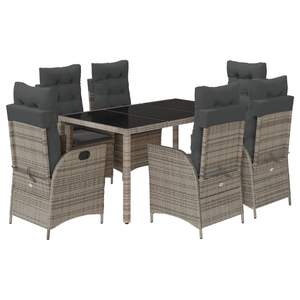 Conjunto de Comedor de Jardín Grande de Ratán Sintético Gris - Product Image 2