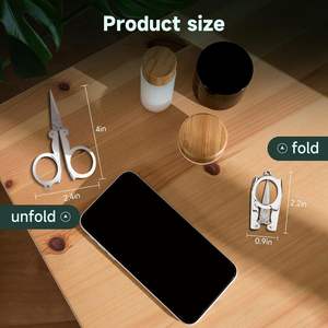 Tijeras de Viaje Plegables, Pequeñas, Plegables, Afiladas, Ligeras, Duraderas, de Acero Inoxidable, para Manualidades Familiares, Campamento, Uso al Aire Libre - Product Image 4