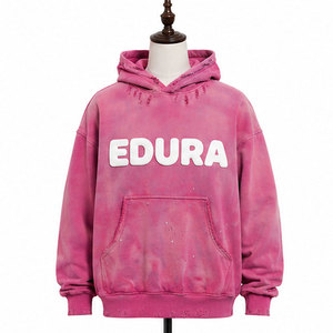 Sweat à capuche vintage délavé pour homme, coupe classique, effet soleil, en molleton polyester/coton, avec fermeture éclair, respirant, style streetwear - Product Image 1