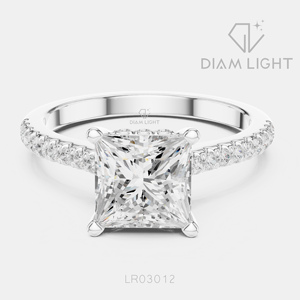 14KT White Gold 2.15CT Princess Cut Lab Grown Diamond Engagement <b>Ring</b> IGI Certified F+ Color VS+ Clarity Bridal Promise <b>Ring</b> - Product Image 1