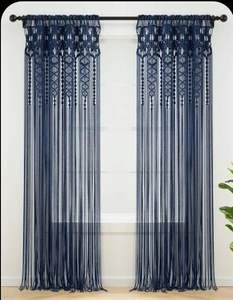 ม่านประตูมาคราเม่สไตล์โมเดิร์น ทำจากเชือกฝ้ายเนื้อนุ่ม งานแฮนด์เมด ใช้เป็นฉากกั้นห้อง แขวนตกแต่งบ้านสไตล์มินิมอล ระเบียง และฉากกั้นห้อง - Product Image 4