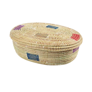 Plateau en jonc de mer exquis, rangement artisanal pour cadeaux d'entreprise de luxe et décoration de bureau professionnelle - Product Image 2