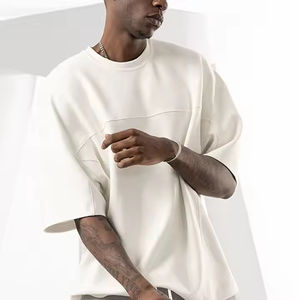 T-shirts tendance pour hommes 2026 – Tricotés, ultra-doux, respirants, de haute qualité, coupe oversize à épaules tombantes, en polyester/coton écologique - Product Image 2