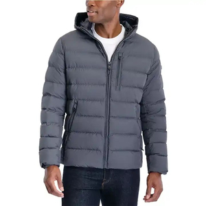 Custom Logo Waterproof Eco-Friendly Reversible Thick Puffer <b>Jacket</b> <b>Men's</b> Winter Plus Size Hooded Zipper Casual Style - Product Image 6
