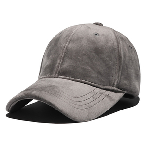 Adjustable Custom Metal Buckle Back Strap <b>Plain</b> Black Velvet Baseball <b>Caps</b> Without logo - Product Image 5