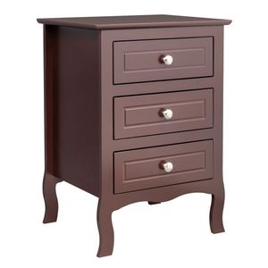 Comodino in Legno Massello di Rovere con 3 Cassetti, Grande, Marrone, Design Moderno per Camere da Letto e Appartamenti - Product Image 2