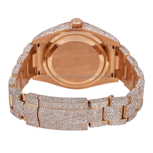 Montre personnalisée haut de gamme Hip Hop Buss Classic Roman Rose Gold Silver Finish Certified VVS Cvd Antique Business Fashion Crystal - Product Image 4