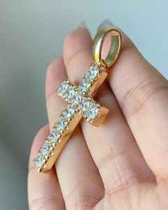 Colgante Hip Hop Cruzado de Plata 925, Colgante de Fe Cristiana, Joyería Religiosa, Regalos de Bautismo, Colgante Bling Iced Out - Product Image 2