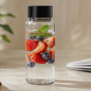 Bouteille d'eau en verre borosilicate faite à la main de 350 ml, sans plomb, réutilisable, anti-fuite, vente en gros - Product Image 6