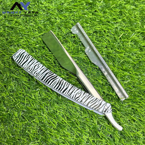 มีดโกนหนวดแบบมืออาชีพ ใบมีดตรง พร้อมตัวล็อคแบบเลื่อน ด้ามจับสแตนเลส พับได้ ใบมีดคมกริบ - Product Image 5