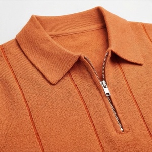 Polos de Alta Calidad para Hombre con Cierre de Cremallera, Logotipo de Marca Impreso, Diseño a Rayas, Ropa Deportiva, Colores Personalizados - Product Image 4