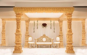 Nouvel Arrivage : Mandap de Mariage Indien du Sud Majestueux en Fibre de Verre Légère, Statues Grandes de Ganesha pour Allée de Mariage - Product Image 3