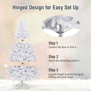 6/7.5/9 Hinged Artificial <b>Christmas</b> <b>Tree</b> with Metal Stand Elegant Holiday Decoration Product Category - Product Image 3