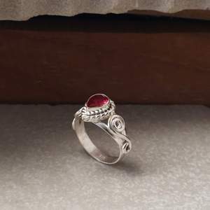 SHYAM JEWELRS 925 Sterling Silver Rose Gold Plated Pink <b>Ruby</b> Bezel Setting Teardrop Gemstone Vintage Christian IGI Certified - Product Image 6