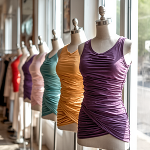 Ruched Sleeveless Stretch Women Tank <b>Top</b> Casual Fashion Wear with OEM ODM Customization - Product Image 3