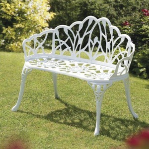 Modern Cast Aluminum Patio <b>Bench</b> 2 Seater Great Quality Weatherproof Anti Rust Outdoor Garden Seating <b>Metal</b> Frame India - Product Image 1