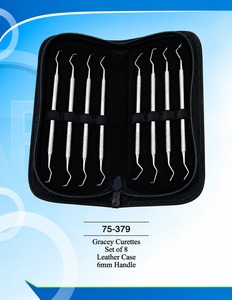 Juego de 8 piezas de curetas dentales Gracey de acero inoxidable con mango de 6 mm, kit de sondas periodontales - Product Image 1