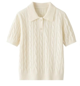 Chemise décontractée pour femme en tissu Oxford, unie, infroissable, séchage rapide, manches courtes, 220g polyester/coton - Product Image 2