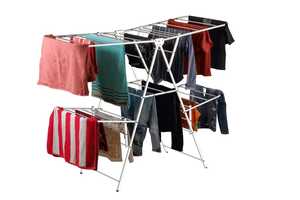 Séchoir à linge pliable multifonctionnel pour vêtements, organisateur de buanderie, support de rangement domestique peu encombrant - Product Image 2
