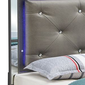 Lit Queen Verona G6702C QB3 noir métallisé, lit rembourré haut de gamme - Product Image 4
