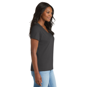 Camiseta de Cuello en V para Mujer de Calidad Premium, Tela Suave y Elástica, Manga Corta, Estilo Casual, Proveedor de Ropa al por Mayor con Logotipo Personalizado - Product Image 2