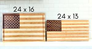 Planche à découper en bois d'acacia en forme de drapeau américain, plateau de service, épaisseur 2 cm, passe au lave-vaisselle, 4 juillet, Jour de l'Indépendance - Product Image 6