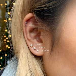 Round Cut Lab Grown Diamond Stud <b>Earrings</b> 6 Prong Set Solitaire 14K Gold 2.5mm 3mm 4mm Tiny Minimalist Ear <b>Post</b> Pairs Wholesale - Product Image 2