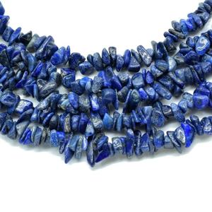 Cuentas sueltas de lapislázuli natural en forma de chips de 3-6 mm, cuentas de piedra de lapislázuli para la fabricación de joyería, precio al por mayor. - Product Image 1