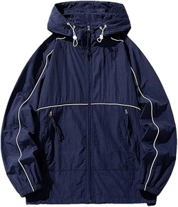 Blouson d'hiver décontracté à capuche pour homme en toile matelassée 100 % nylon respirant, isolé, imperméable, coupe-vent et écologique à fermeture longue - Product Image 4