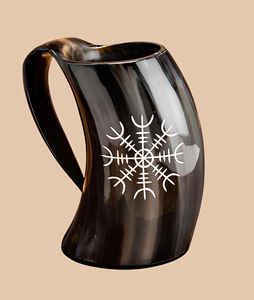 Handmade Horn Drinking <b>Mug</b> With Handle <b>Vintage</b> Natural Buffalo Horn Cup Traditional Viking Style Drinkware Viking Culture - Product Image 5