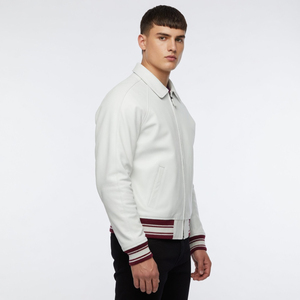 Custom applique leather bomber <b>jacket</b> designed for hip hop style made with <b>waterproof</b> breathable fabric suitable for winter wear - Product Image 6