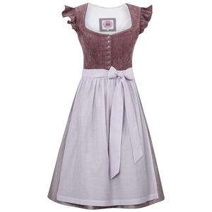 Women's Vintage Dirndl <b>Dress</b> A-Line Midi Short Sleeve Velvet with Belt Square Neck <b>Ruffle</b> Sleeve Contrast Color Flared Hem - Product Image 1