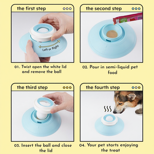 Slow Feeder Lick <b>Mat</b> Toy for Dogs and <b>Cats</b> with Suction Cup Rotating Ball Food Dispenser Tongue Cleaning Bowl - Product Image 6