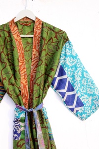 Kimono de seda Vestido bohemio de seda Kimono de seda para mujer - Product Image 5