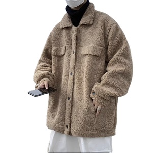 Veste d'hiver pour homme en polaire sherpa personnalisée, style coréen, décontractée, à fermeture éclair, coupe ample - Product Image 1