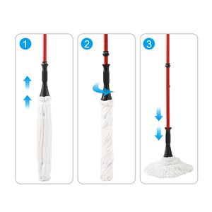 57.5 Inch Long Handle Self-Bending Twist <b>Mop</b> Dry & Wet Ultra-Fine Fiber Commercial Floor <b>Cleaning</b> <b>Mop</b> - Product Image 3