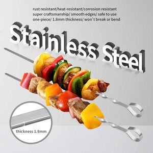 Spiedini per Kebab in Acciaio Inox da 17 Pollici, Riutilizzabili, Piatti e Lunghi, Utensili per Grigliare e Barbecue - Product Image 4