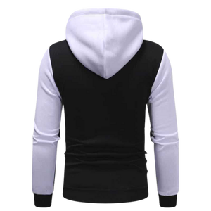 เสื้อฮู้ดลำลองผู้ชาย สีเทา-ดำ ดีไซน์บล็อกสี ทรงเข้ารูป มีกระเป๋า ผลิตจากผ้าเฟรนช์เทอร์รี่ สำหรับใส่ในฤดูใบไม้ร่วง - Product Image 5