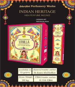 Nuevas Varillas de Incienso Enrolladas a Mano Marca Sreevani, Populares, 15 Gr. Paquete al por Mayor de Varillas de Incienso Heritage de la India - Product Image 5