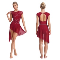 Tenue de danse latine pour femmes Spectacles de danse lyrique Compétitions Patinage artistique Justaucorps Robe Combinaison pour la danse lyrique