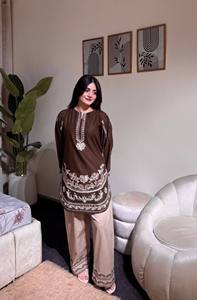 Embroidered Floral Pattern Traditional <b>Roman</b> Silk 2-Piece <b>Shorts</b> Set for Women Knitted Fabric Ready Wear All Seasons - Product Image 1