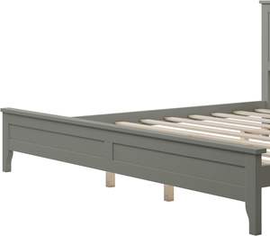Modern Gray Solid <b>Wood</b> King <b>Platform</b> <b>Bed</b> with Sturdy Construction Easy Assembly Traditional Design Optimized Comfort - Product Image 4