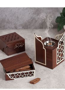 Porta incienso de madera, elegante accesorio para el hogar, pieza decorativa para meditación, decoración para rituales con incienso, quemador de madera, artículo decorativo aromático. - Product Image 3