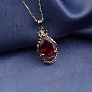<b>Ruby</b> Teardrop Pendant 925 Sterling Silver July Birthstone Pendant Elegant Handmade Jewelry Gift For Her - Product Image 5