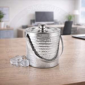 Luxury Sustainable Stainless Steel Ice Bucket 5L Capacity Elegant Floral Pattern Embossed Logo <b>Bar</b> Table Premium <b>Drink</b> Chiller - Product Image 4