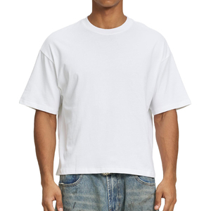 เสื้อยืดโอเวอร์ไซส์สไตล์วินเทจสำหรับผู้ชายรุ่นใหม่ล่าสุด ผลิตจากผ้าฝ้ายคุณภาพสูง ทรงบ็อกซี่ ไหล่ตก - Product Image 1