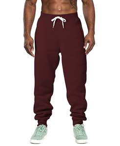 Pantalones de hombre de alta calidad 100% algodón, pantalones jogger de color sólido, pantalones jogger de algodón grueso con forro polar, pantalones jogger personalizados, pantalones de hombre lavados. - Product Image 1