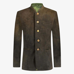 Maßgefertigte Winter-Trachtenjacke für Herren Traditioneller Janker Loden-Oberbekleidung Stehkragen 100% Wolle Atmungsaktives Wollfutter - Product Image 6